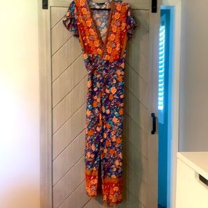 Multi color beautiful wrap maxi dress